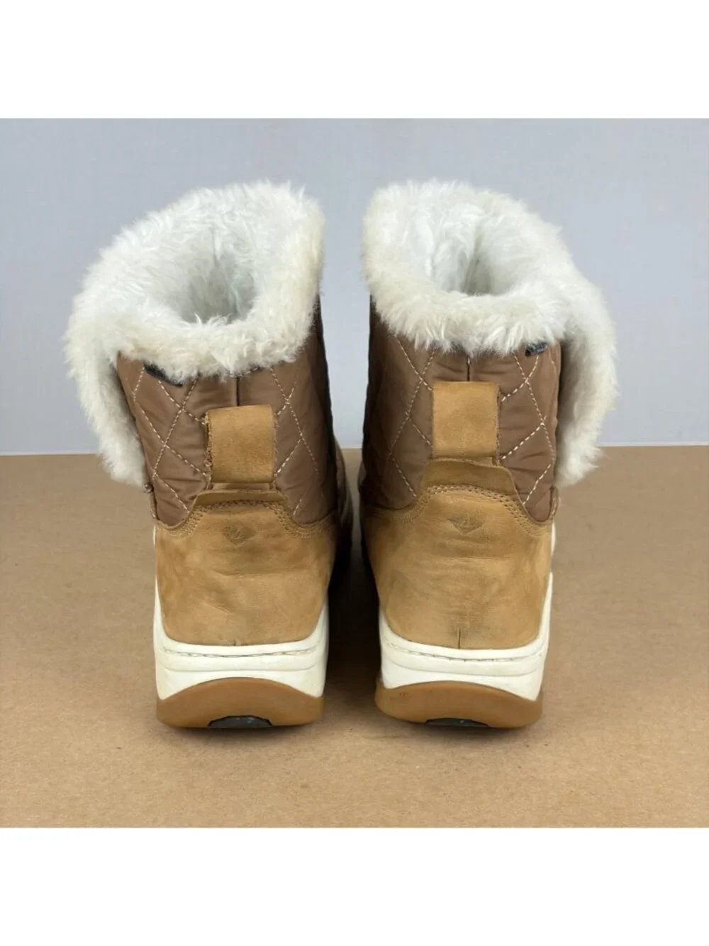 Sperry Top Sider Powder Altona Winter Snow Boots Womens 9 Tan Suede Pull On